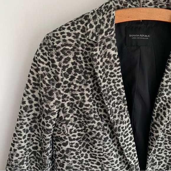 Banana Republic ~nwot ~Long and Lean Metallic Animal Print Blazer - Picture 14 of 14